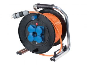 Armoured solid rubber cable reel