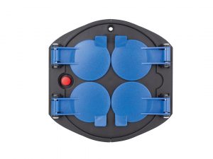Socket outlet insert with hinged lids
