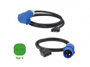 Adapterleitungen Italienischer Standard mit powerlight Spannungsanzeige