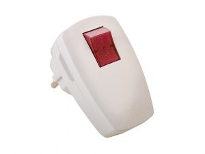Angled plug with switch for indoor use