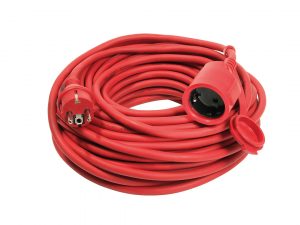 Rubber extension cable for outdoor use, red