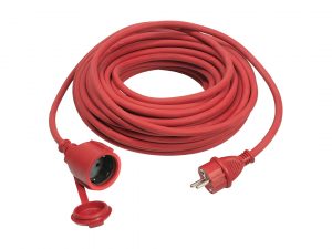 Rubber extension cable for the construction site, red