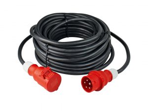 Power extension made of heavy rubber hose cable, 16 A, 32 A