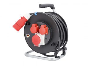 CEE cable reel with rubber cable