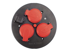 Socket outlet insert for outdoor use with USB and voltage indicator