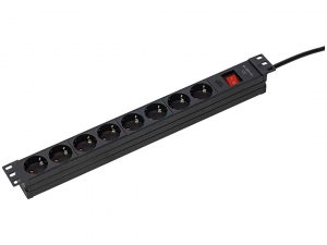 Steckdosenleiste 19 Zoll RACK, 1HE, mit Schalter