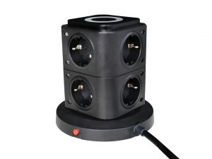 8-socket power tower with wireless charging station