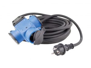 Promotional extension lead with 3-way distribution socket