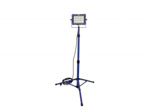 Slimline Pro Chip-LED Strahler 50 W mit höhenverstellbarem Metall-Stativ, OSRAM LED-Chip und Schutzgitter, IP65 geschützt.