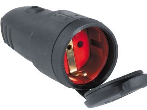 Gniazdo gumowe z uziemieniem Basic 230 V, 16 A, czarne | 60415