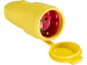 Gniazdo gumowe z uziemieniem Basic 230 V, 16 A, żółte | 62413