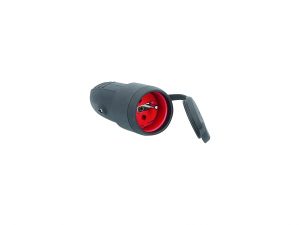 Gniazdo gumowe z uziemieniem Basic 230 V, 16 A, czarne "F" | 860415